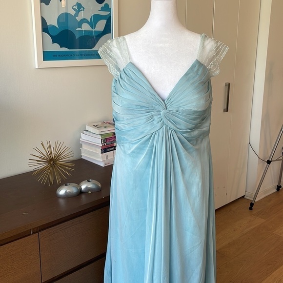 BELLSOIE Angelic Blue Beaded Formal gown dress - Picture 6 of 10